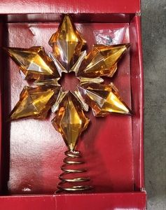 Kohl's large jewel star copper amber Christmas tree topper